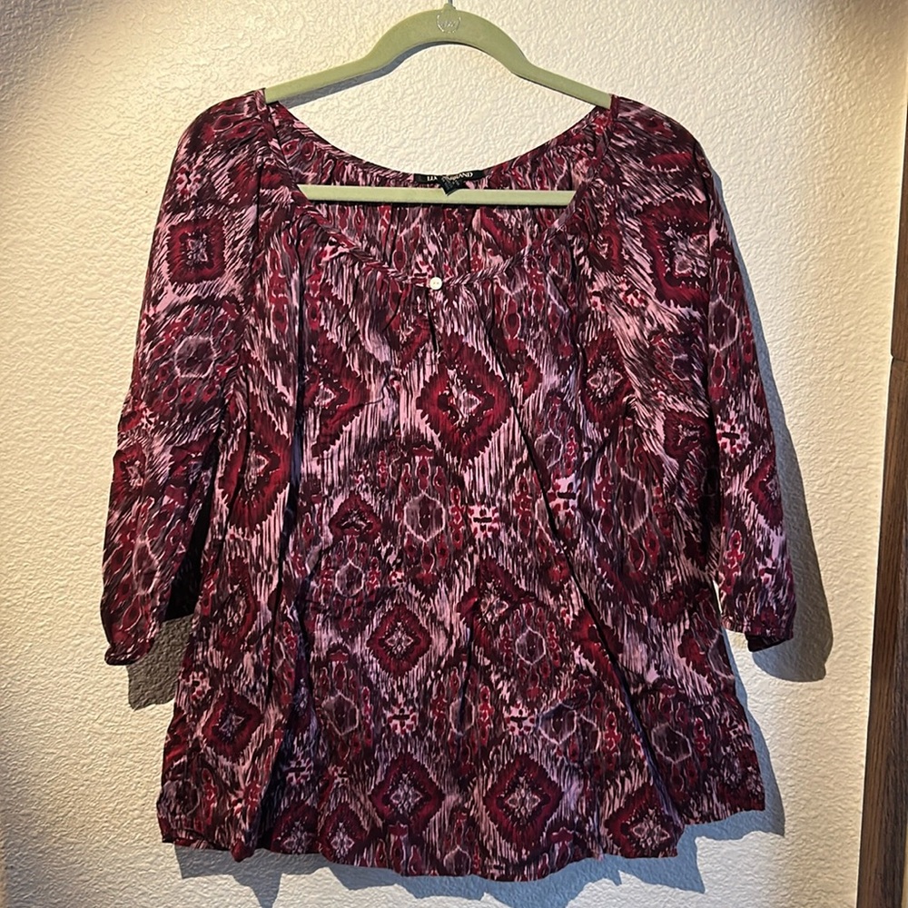 Lucky Brand Three Quarter Sleeve Cotton Blouse